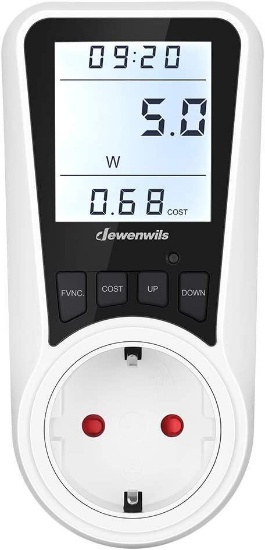 DEWENWILS Electricity Meter for Socket, Energy Cost Meter with LCD Screen 2 pack- $46.99