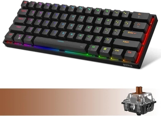 DIERYA 60% Mechanical Gaming Keyboard, Switch Mini Compact Keyboard - $59.99
