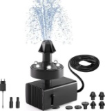 24 Hours Working Bird Bath Fountains with Nozzles for Outdoor Garden Pond ( UK Adapter ) - $30.96