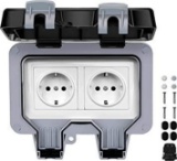 External Socket For Wet Rooms, Surface-Mounted, Protective Contact, IP66, Weatherproof - $18.99