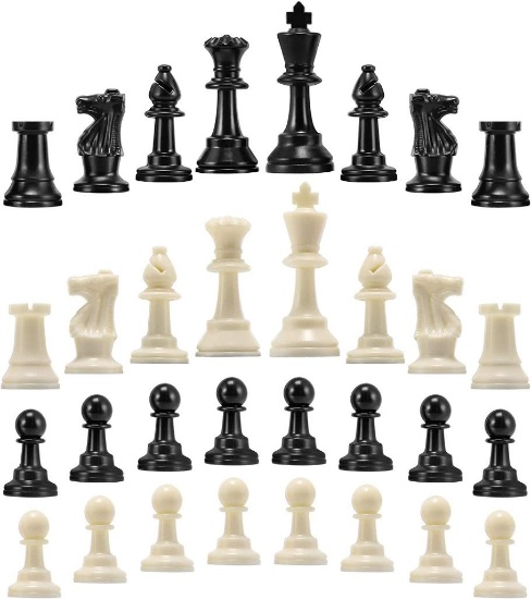 Yosoo Health Gear Only 32Pcs of Chess Pieces Set, StandardChessFigures, BlackWhite(2Pack) $40.44