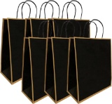 Kraft Gift Bags with Handle, Pack of 6 Kraft Paper Gift Bags 26 x 12.5 x 33 cm (Black) $7.55 MSRP