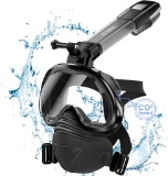 WANFEI Snorkel Mask, Diving Mask Full Mask with Certified CO2 Safe Foldable, ?L-XL, Black $30 MSRP