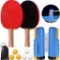 FBSPORT Ping Pong Sets, Professional Table Tennis Rackets, 6 Balls Table Tennis Set - $22.99 MSRP