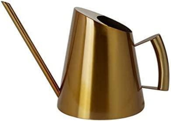 ENCOFT 1500ml Brushed Stainless Steel Watering Can Hemispherical Long Spout (Golden) - $30.57 MSRP