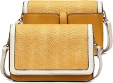 Women's Small Mobile Phone Shoulder Bag, Mobile Phone Case with Purse, Beige with Yellow $25 MSRP