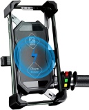 Jeebeld 24V Motorcycle Mobile Phone Holder, 2 in 1 QI Wireless and QC 3.0 USB Charger $24.40 MSRP