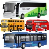 Geyiie Bus Toys Cars Set, Kids Die-Cast Metal Cars for Boy Girls 3-8 Years Old (4 Pack) $29 MSRP