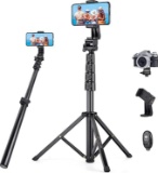 JOILCAN Mobile Phone Tripod Stand 70 Inches, Selfie Stick Tripod with Remote Shutter - $25.26