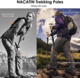 Trekking Poles,NACATIN Hiking/Walking Poles Aluminum Walking Sticks,2 Pack - $48.99