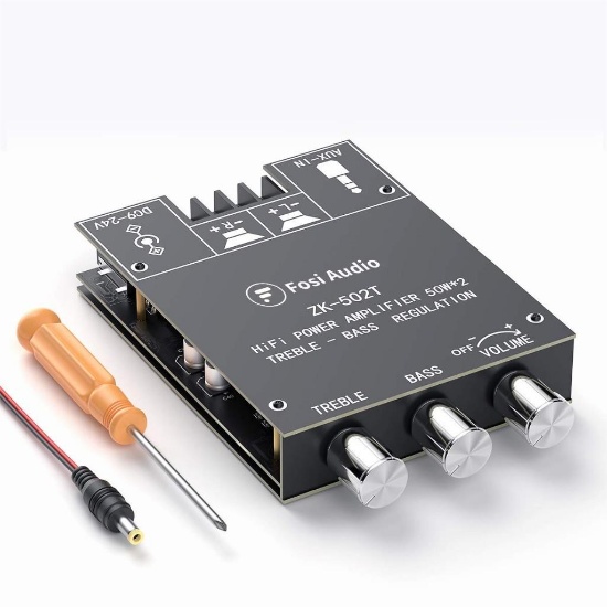 Fosi Audio ZK-1002 Bluetooth 5.0 Stereo Audio Receiver Amplifier Board 2 Channel Mini Hig $27.5 MSRP