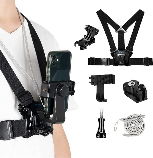 TELESIN Universal-Action-Kamera-Brustgurt for Smartphone GoPro Max Kit $18.1 MSRP
