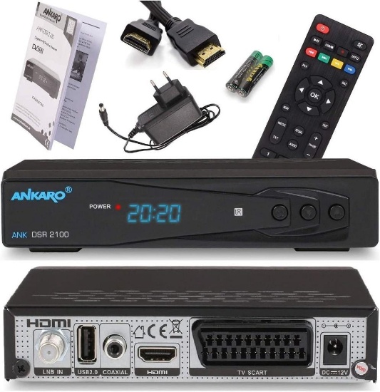 Ankaro 2100 DSR HD Satellite Receiver with PVR Recording Function for Satellite Dish - $39.90 MSRP