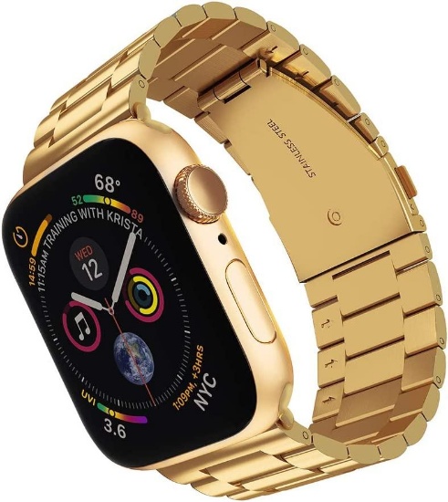 ARTCHE 49mm 45mm 44mm 42mm Watch Strap for Apple Watch, Stainless Steel Replacement, Gold $19 MSRP