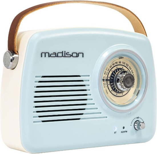 Ibiza FREESOUND-VR30 - MADISON - Vintage Long Battery Radio w/Bluetooth and FM - 30W - $27.99 MSRP