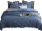 AShanlan Bed Linen Set, Plain Reversible 100% Polyester Microfibre Duvet Cover, Blue - $24.00 MSRP