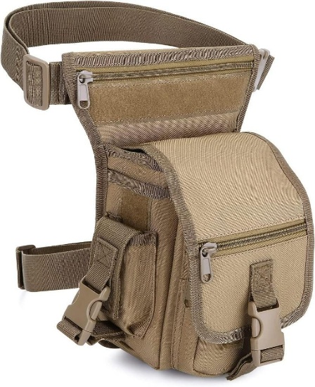 G-raphy Tactical Leg Bag Men's Military Waist Bag Waterproof Molle Belt Bag (Brown) - $30.00 MSRP