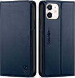 SHIELDON iPhone 11 6.1 Inches Flip Case, Shockproof Mobile Leather Phone Case, Navy Blue $25 MSRP