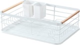 Feibrand Dish Drainer Kitchen Shelf: Small Dish Rack with Removable Drip Tray, White - $26.00 MSRP