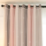 Michorinee Curtain For Children's Room, Curtains For Girls, Hollow Stars, Princess - $27.00 MSRP