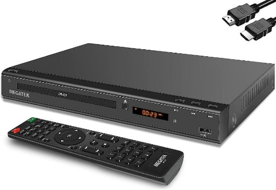 Megatek DVD Player with HDMI Connection for TV, Region-Free HD DVD/CD Player with Remote Control