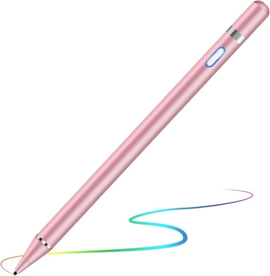 Mixoo Stylus Pen, 1.5mm Capacitive Fine Rechargeable Digital Pen Compatible with iPhone (Rose Gold)