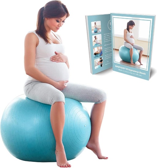 Babygo Gymnastic Ball Pregnancy Exercise Ball Office Pregnancy Yoga Pezziball 65cm, Turquoi