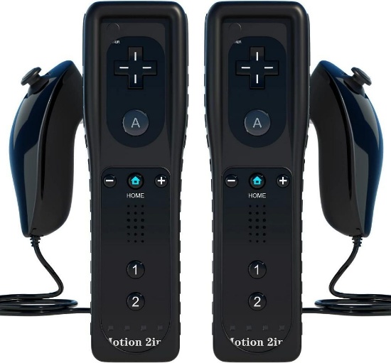 TechKen Remote Plus Controller for Wii with Motion Plus and Nunchuck (Black)