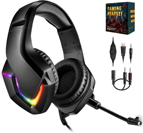 NEEDONE PS4 Headphones with Cable and Microphone for PC Over Ear Kids K19 Gaming Headset...