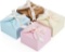 Belle Vous 20 Pack Scalloped Pastel Paper Square Gift Boxes with Ribbon