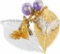 LY4U 2 pcs Metal Leaf Bookmark Gold and Silver 3D Butterfly Pendant Beaded Flower Book Mark