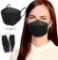 Rousig FFP2 Black Masks, Pack of 30 with 30 Mask Hooks,CE 2834 Fish-Shaped Mouth and Nose Protection