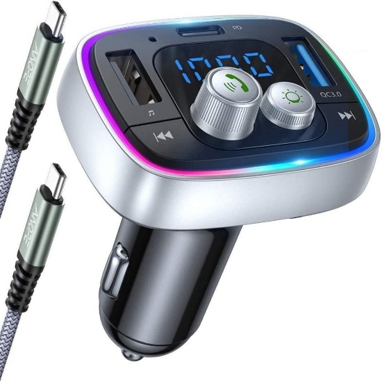 AINOPE FM Transmitter Bluetooth Car Adaptor - PD3.0 and QC3.0 36 W