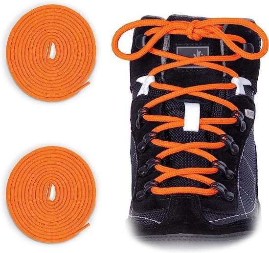 Sulpo 2 Pairs Trekking Shoelaces - Strong Heavy Duty Laces (Neon Orange)