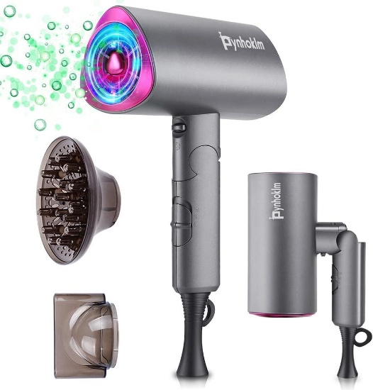 Pynhoklm Hair Dryer Ion 2000 W Professional Hair Dryer, 3 Heat Settings and 2 Gears
