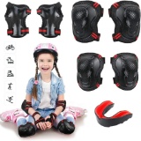Idefair Children's Knee Pad Set Children's Protective Equipment Elbow Knee Pads, Red