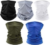 kingkindsun 5 Pack Multifunctional Headwear Bandana Scarf - Elastic Tube Scarf Face Protect