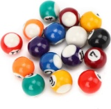 Keenso Pool Cue Training Ball, 16 Pcs Eco?friendly Polyester Resin 2.5cm Kids Mini