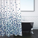 Ansio Shower Curtain Mould and Mildew Resistant (Mosaic Blue, 180 x 180 cm) (Mosaic Blue)