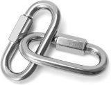 Qwork Set of 6 Stainless Steel Screw Connectors M4 Chain Link with 120 kg Load Capacity