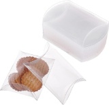 BENECREAT 50pcs 9 x 7 x 2.5 cm Clear Plastic Cushion Gift Box Candy Treat Gift Box