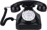 Vbestlife WX-3011 Landline Telephone, Retro Telephone, Vintage Multi Function, Black