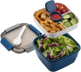 MUJUZE Lunch Box with Divided Compartments, Lunch Box Adult/Children, Sustainable, Blue