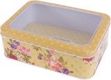 PRETYZOOM Cookie Jar Metal Box Cookie Jars Spring Flower Motif Tin Box with Window Gift Box