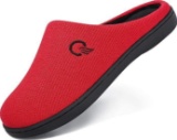 Mishansha Unisex Memory Foam Slippers Women Non-Slip Slippers, Red