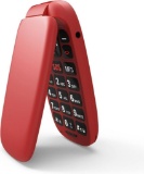 Ukuu Senior Mobile Phone 4.5 cm GSM Dual SIM Flip Phone with Large Buttons (Red)
