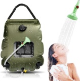 LUPATDY Solar Shower Outdoor, 20 L Camping Shower Water Bag Heating with Shower Head, Green