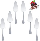 LUPATDY Pack of 6 Cake Slice Stainless Steel Professional Cake Scoop Cake Server, Silver