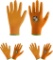 HLDD HANDLANDY Kids Gardening Gloves, 3 Pairs Candy Colors Kids Gardening Gloves with Rub, Orange