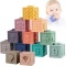 Sunarrive Soft Baby Building Blocks, Motor Skills Toy Stacking Cube Building Blocks Baby Toy